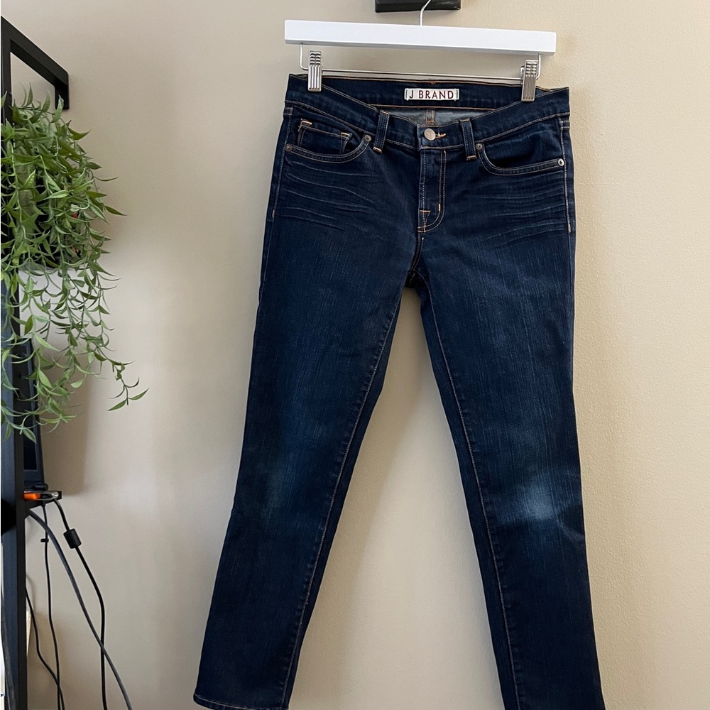 J Brand Dark Wash Mid Rise Skinny Jeans (Size 27)